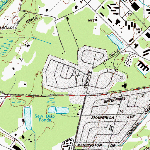 Topographic Map of Waverly Pines Park, GA