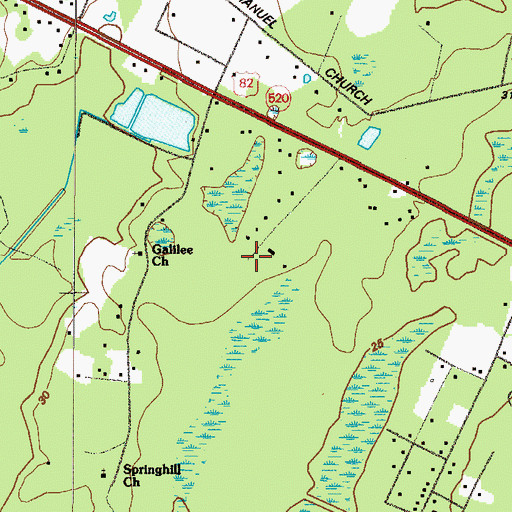 Topographic Map of Way of the Cross Church, GA