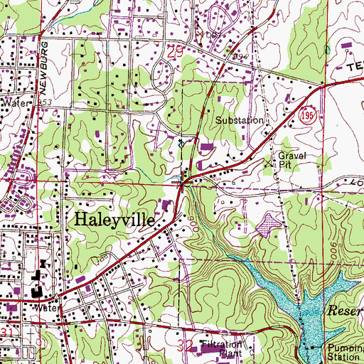 Topographic Map of Ark Post Office (historical), AL