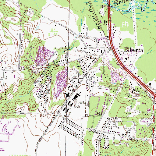 Topographic Map of Alex Ferguson Memorial Park, GA