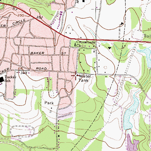 Topographic Map of Barbara Calhoun Park, GA