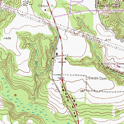 Topographic Map of Bass, GA