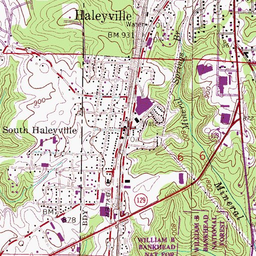 Topographic Map of Winston Post Office (historical), AL