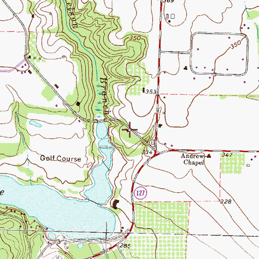 Topographic Map of Beaver Creek Primitive Baptist Church, GA