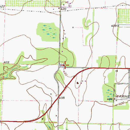 Topographic Map of Beulah Church, GA