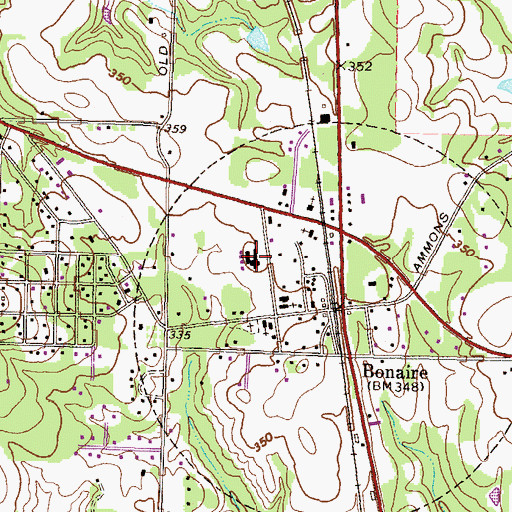 Topographic Map of Bonaire Elementary School, GA