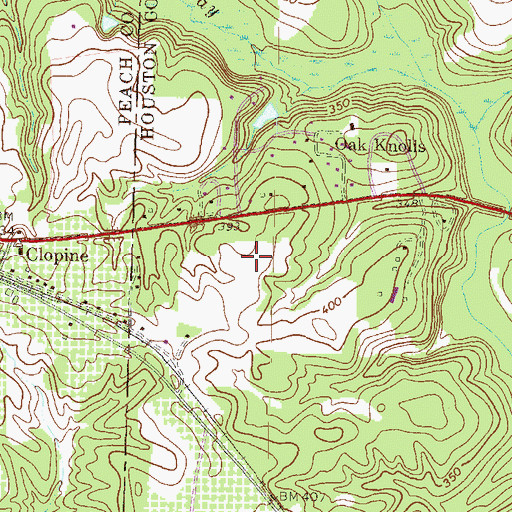 Topographic Map of Bonnie Brae Subdivision, GA