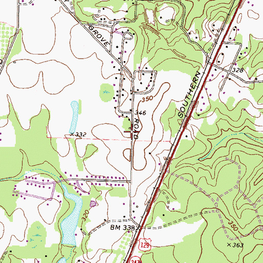 Topographic Map of Browns Chapel, GA