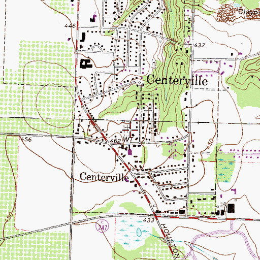 Topographic Map of Centerville Cemetery, GA