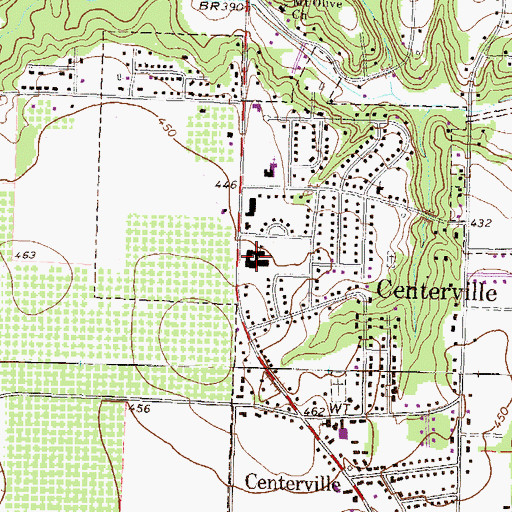Topographic Map of Centerville Elementary School, GA