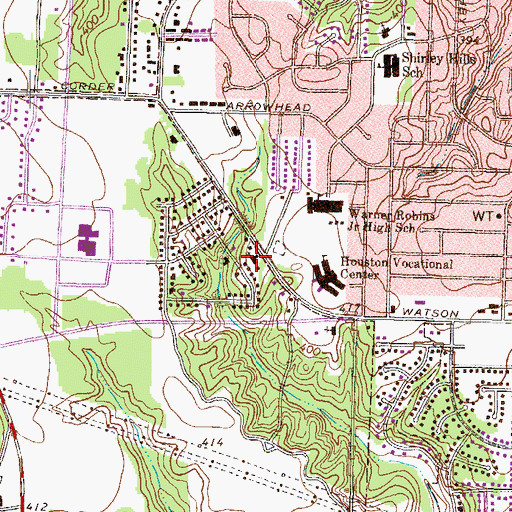 Topographic Map of Church of Christ, GA