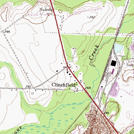 Topographic Map of Clinchfield Presbyterian Church (historical), GA