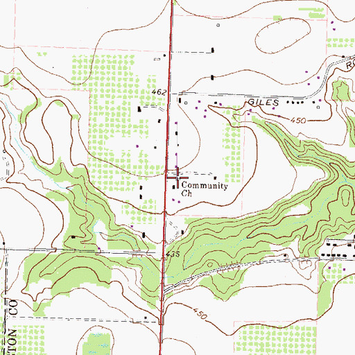 Topographic Map of Community Church, GA