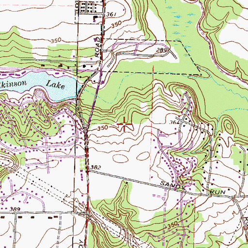 Topographic Map of Creekside, GA