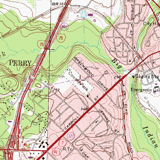Topographic Map of Creekwood Park, GA
