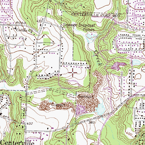 Topographic Map of Crestwood Estates, GA