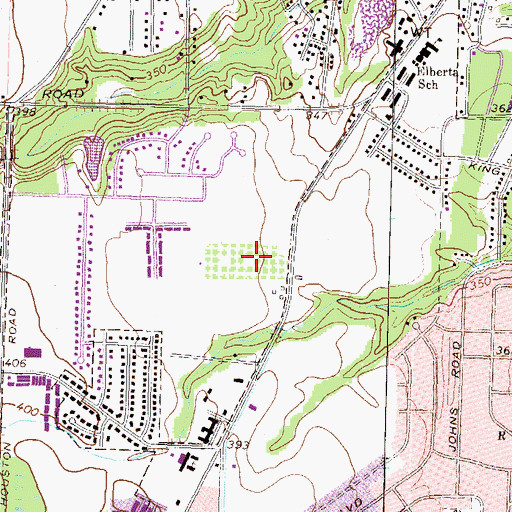 Topographic Map of Danes Meadow, GA