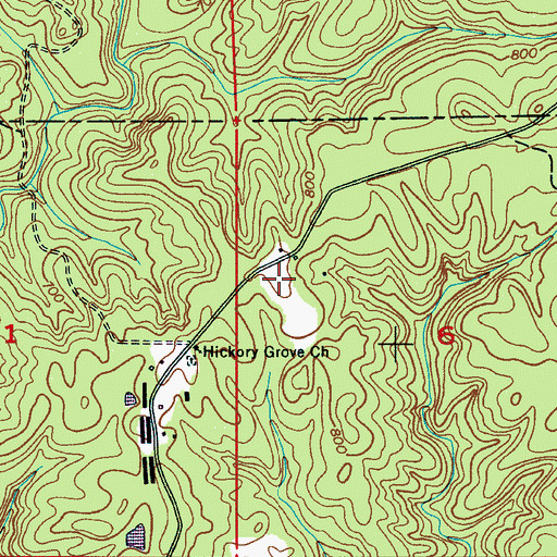 Topographic Map of Uby Post Office (historical), AL