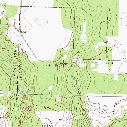 Topographic Map of Davis Hill School (historical), GA