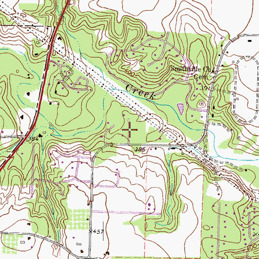 Topographic Map of Dove Cove, GA