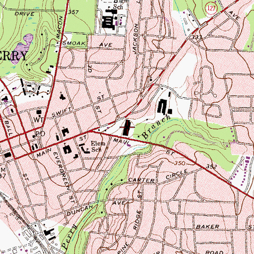 Topographic Map of Eastgate Shopping Center, GA