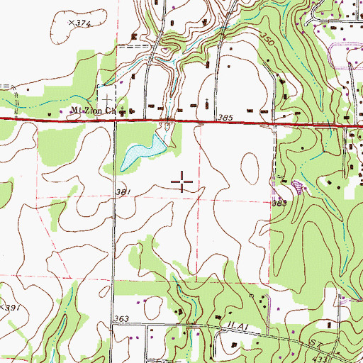 Topographic Map of Elmdale Estates, GA