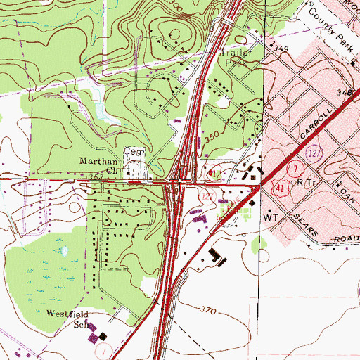 Topographic Map of Exit 42, GA