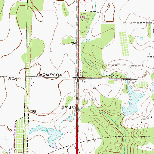 Topographic Map of Exit 43A, GA