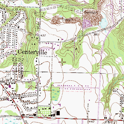Topographic Map of Fairview Estates, GA