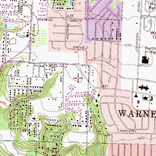 Topographic Map of Fox Meadow Estates, GA