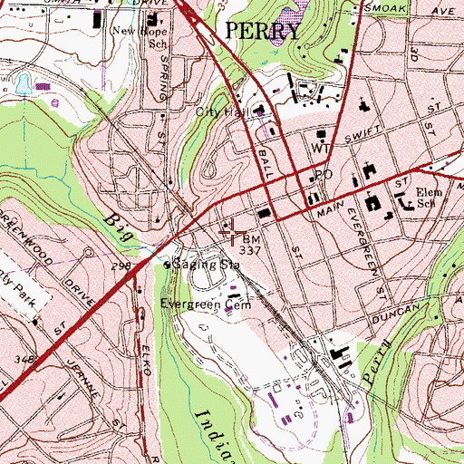 Topographic Map of Greater Union Baptist Church, GA