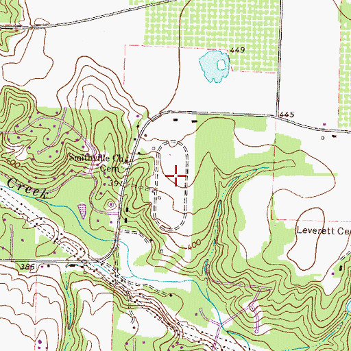 Topographic Map of Hidden Oaks, GA