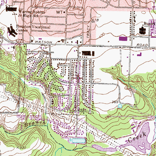 Topographic Map of Highland Estates, GA