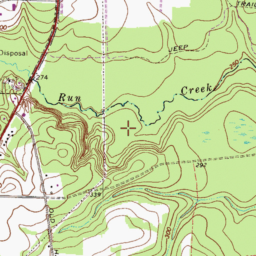 Topographic Map of Holly Bluff, GA