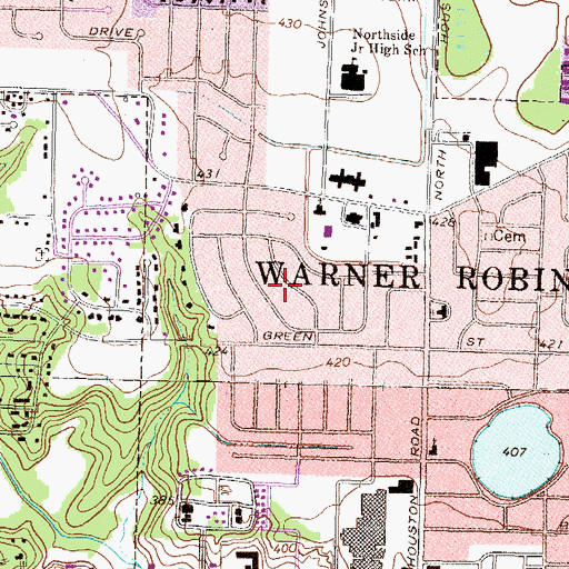 Topographic Map of Hunters Ridge, GA