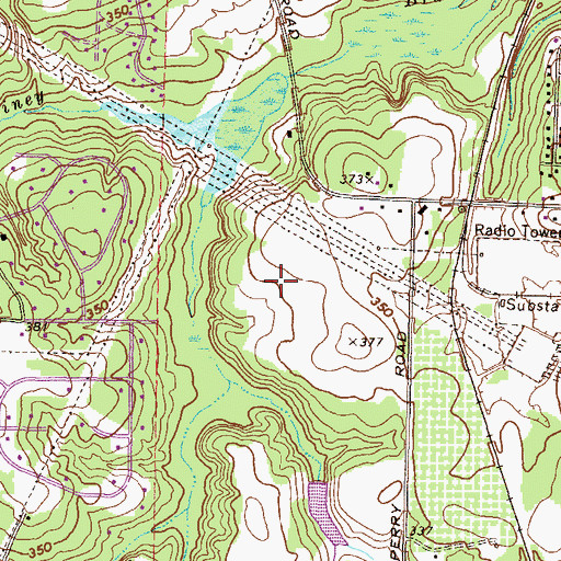Topographic Map of Kings Crossing, GA