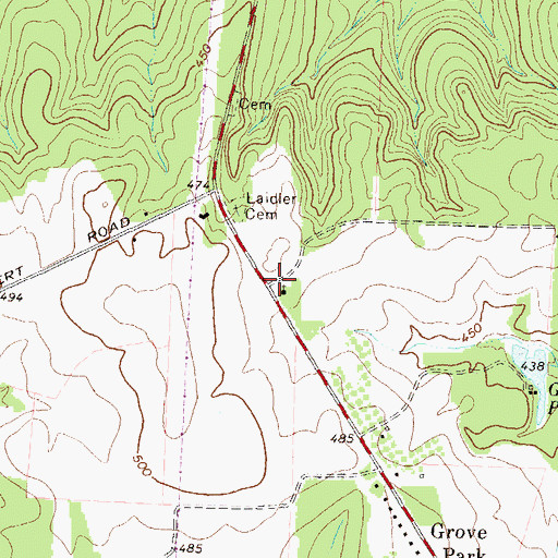 Topographic Map of Laidler Springs School (historical), GA