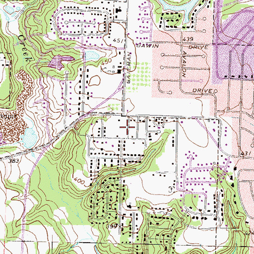 Topographic Map of Mason Subdivision, GA