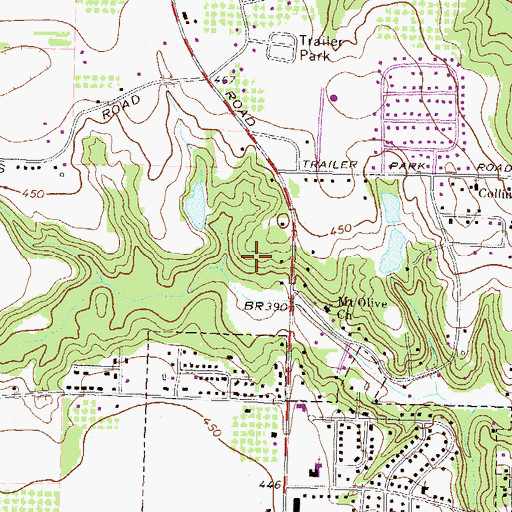 Topographic Map of Molena Mobile Home Park, GA