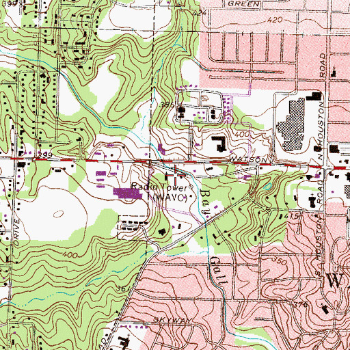 Topographic Map of Oak Ridge School (historical), GA