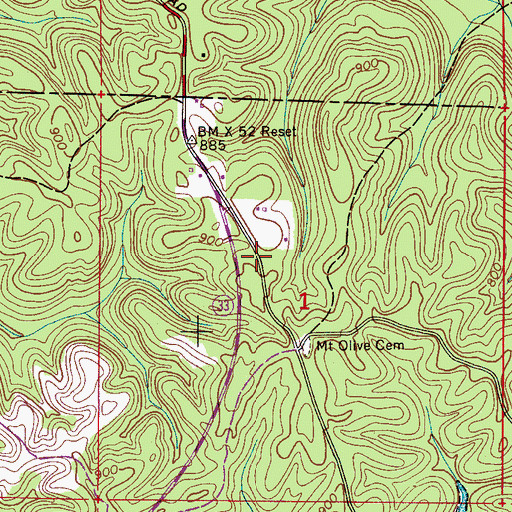 Topographic Map of Collier Creek Post Office (historical), AL