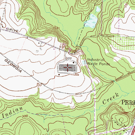Topographic Map of Perry Industrial Park, GA