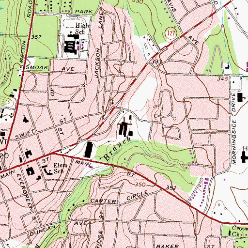 Topographic Map of Perry Middle School, GA