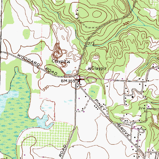 Topographic Map of Piney Grove Church, GA