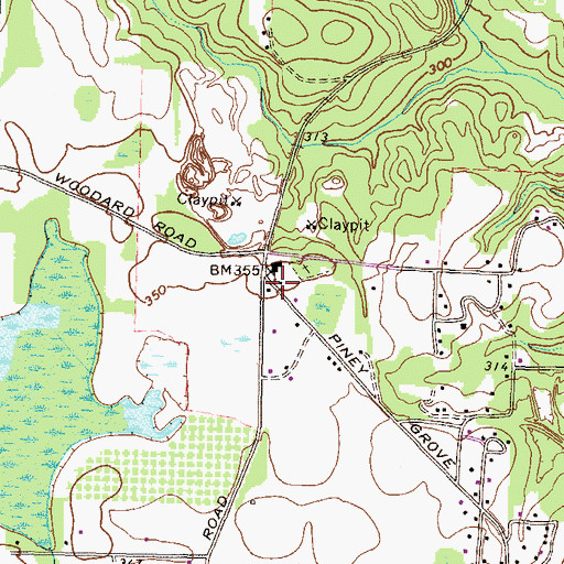 Topographic Map of Piney Grove School (historical), GA