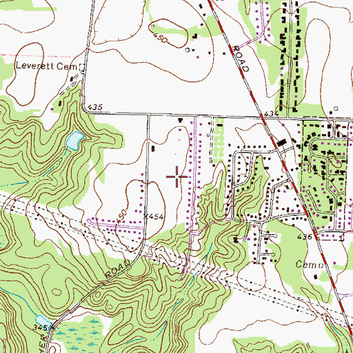 Topographic Map of Robins Forest West, GA