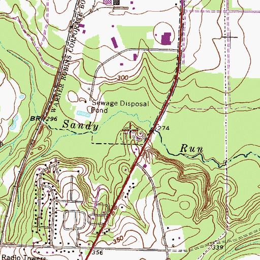 Topographic Map of Sandy Run Church, GA