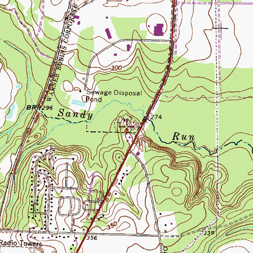 Topographic Map of Sandy Run School (historical), GA
