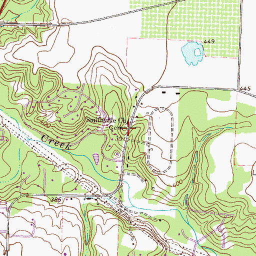Topographic Map of Smithville School (historical), GA