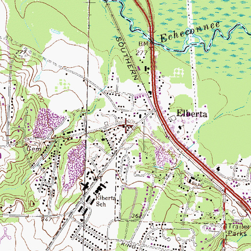 Topographic Map of Springfield Church, GA